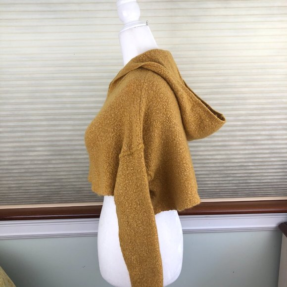 Free People Mousse Cropped Hoodie Boho Cottagecore Cozy Sweater Comfy - Picture 5 of 13